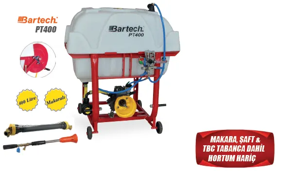 Bartech PT400 Traktör Bağlantılı İlaçlama Makinesi 400 Litre