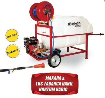 Bartech PM400-Y Yatay Depolu Benzinli İlaçlama Makinesi 400 Litre - 22'lik Pompalı