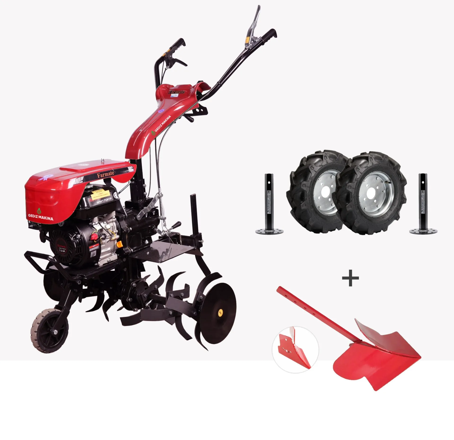 Farmate 2+1 Benzinli Çapa Makinesi 7HP Şanzımanlı Tekerlek Takımı Dahil