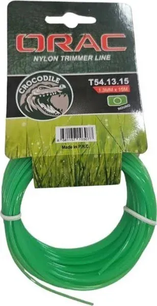 Orac Elektrikli Tırpan Misinası Yuvarlak 1.3 mm 15 m Crocodile Yeşil